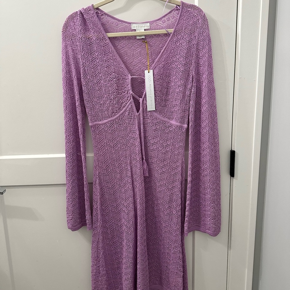 House of Harlow Lavender Lace Knit Dress